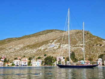 View of calm sea against clear sky