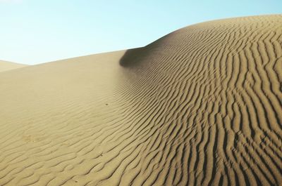 Sand dunes in a desert