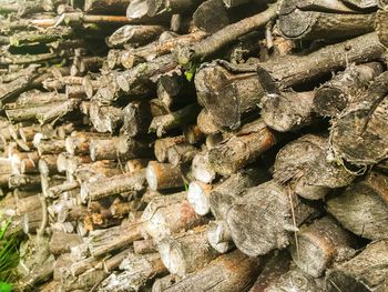 Full frame shot of logs