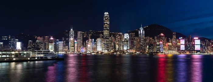 Illuminated city at night