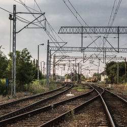 Railway tracks against sky