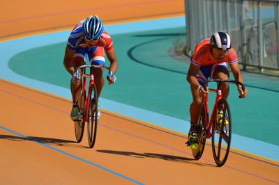 Man riding bicycle