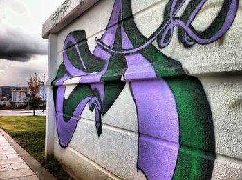 Close-up of graffiti on wall