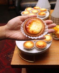 High angle view of breakfast on table