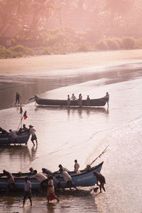 Boats in river
