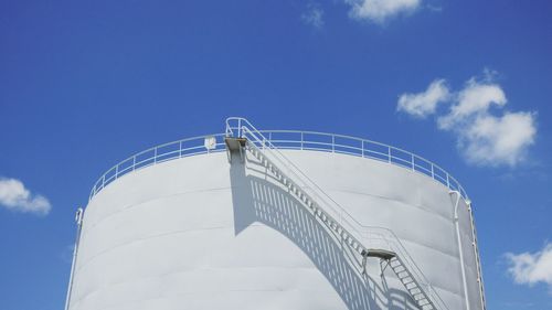 Low angle view of water tower against sky