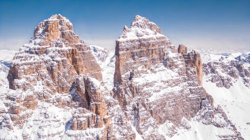 Scenic view of mountains during winter