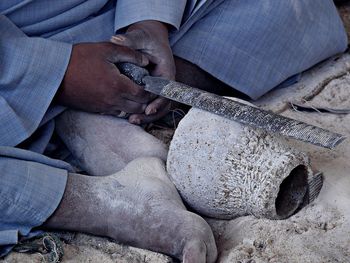 Close-up of man working