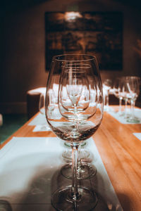 Close-up of wine glass on table