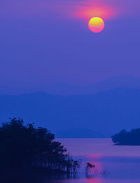 Scenic view of sea against sky at sunset