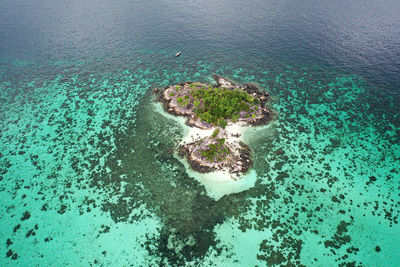 High angle view of sea shore