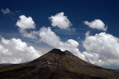 Scenic view of mountains against cloudy sky