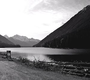 Scenic view of lake and mountains