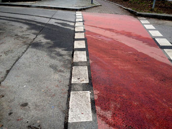 High angle view of road