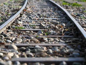 Surface level of railroad tracks