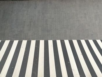 High angle view of zebra crossing on road
