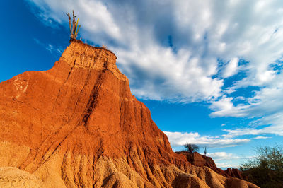 Low angle view of mountain against sky