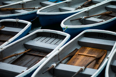 Close-up of cropped boats