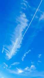 Low angle view of vapor trail in sky