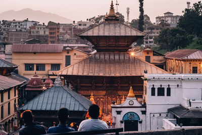 Rear view of pashupatinath temple outside building