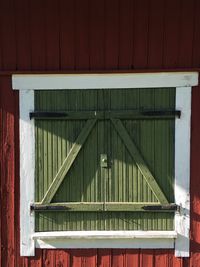 Close-up of metallic structure. window