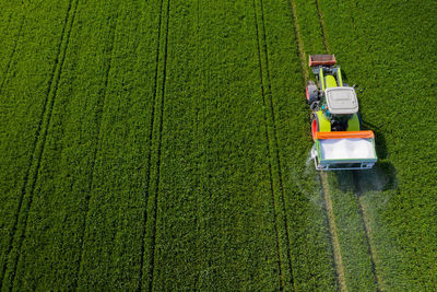 Tractor on agricultural field