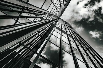 Low angle view of modern building against sky