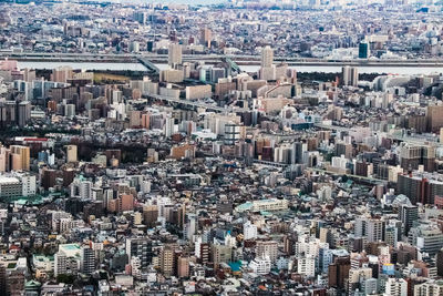 High angle shot of townscape