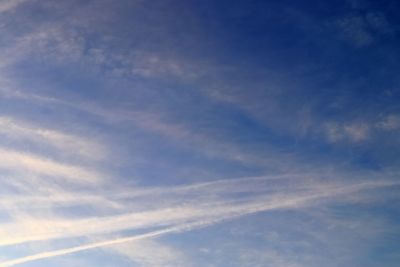 Low angle view of vapor trail in sky