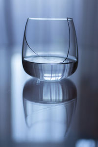 Close-up of empty glass on table