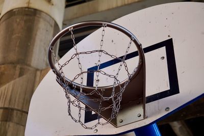 Old basketball hoop in the street