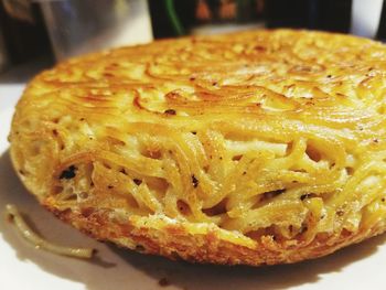 Close-up of bread in plate