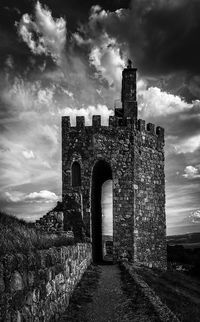 Old building against cloudy sky