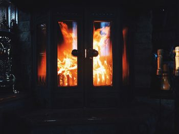 View of illuminated window