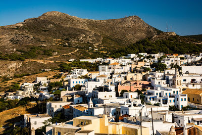 High angle view of townscape against sky