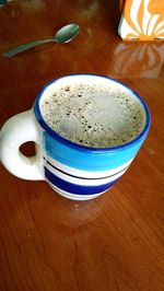 Coffee cup on table