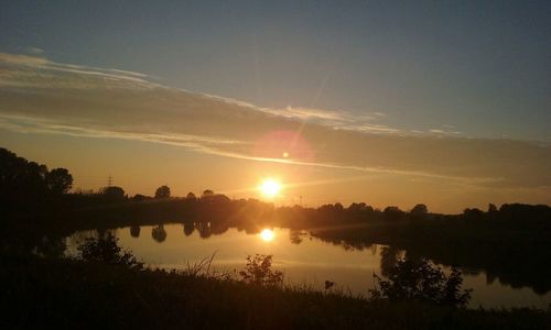 Sunset over lake