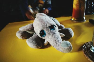 Close-up of stuffed toy on table