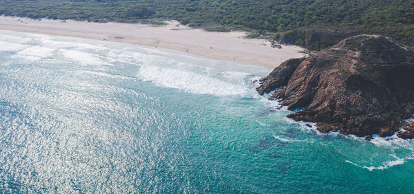 High angle view of sea shore