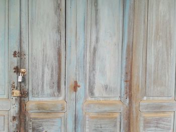 Full frame shot of closed wooden house door
