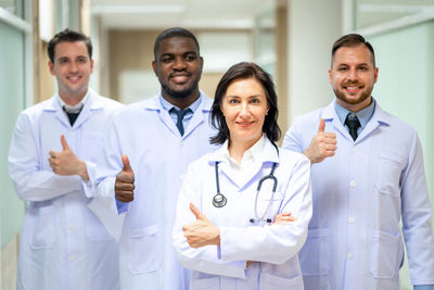 Portrait of doctor standing in hospital