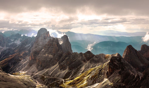 Scenic view of mountains against sky