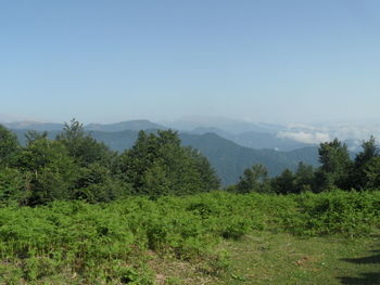 Scenic view of mountains against sky