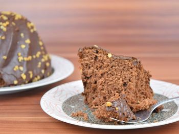 Close-up of cake on table