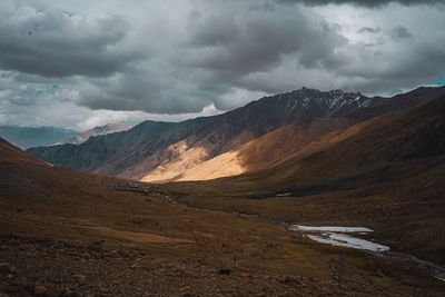 Scenic view of mountains against sky