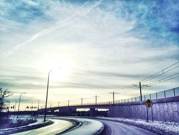 Railroad tracks on road