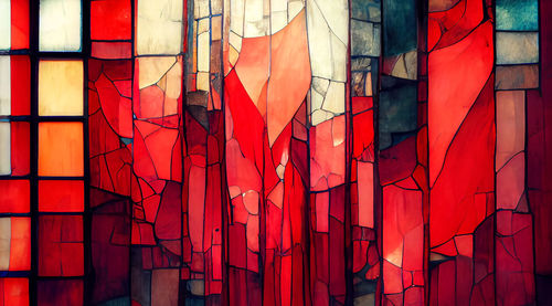 Colorful stained glass window. abstract stained-glass background. art nouveau decoration