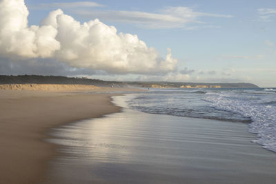 Scenic view of beach against sky