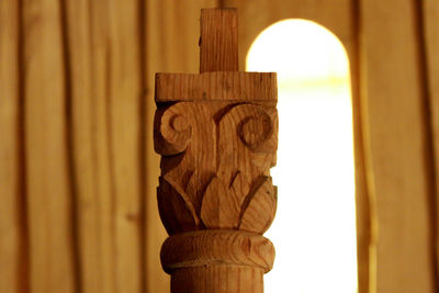 Close-up of carved wood