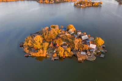 Hungary - kavicsos lake is lokated near budapest, here are many small islands with fishermans houses